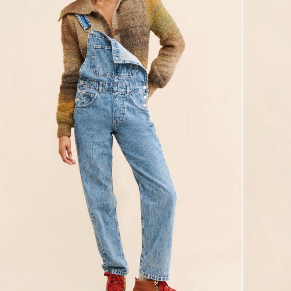 We The Free Light Blue Ziggy Women's Denim Overalls - Size medium